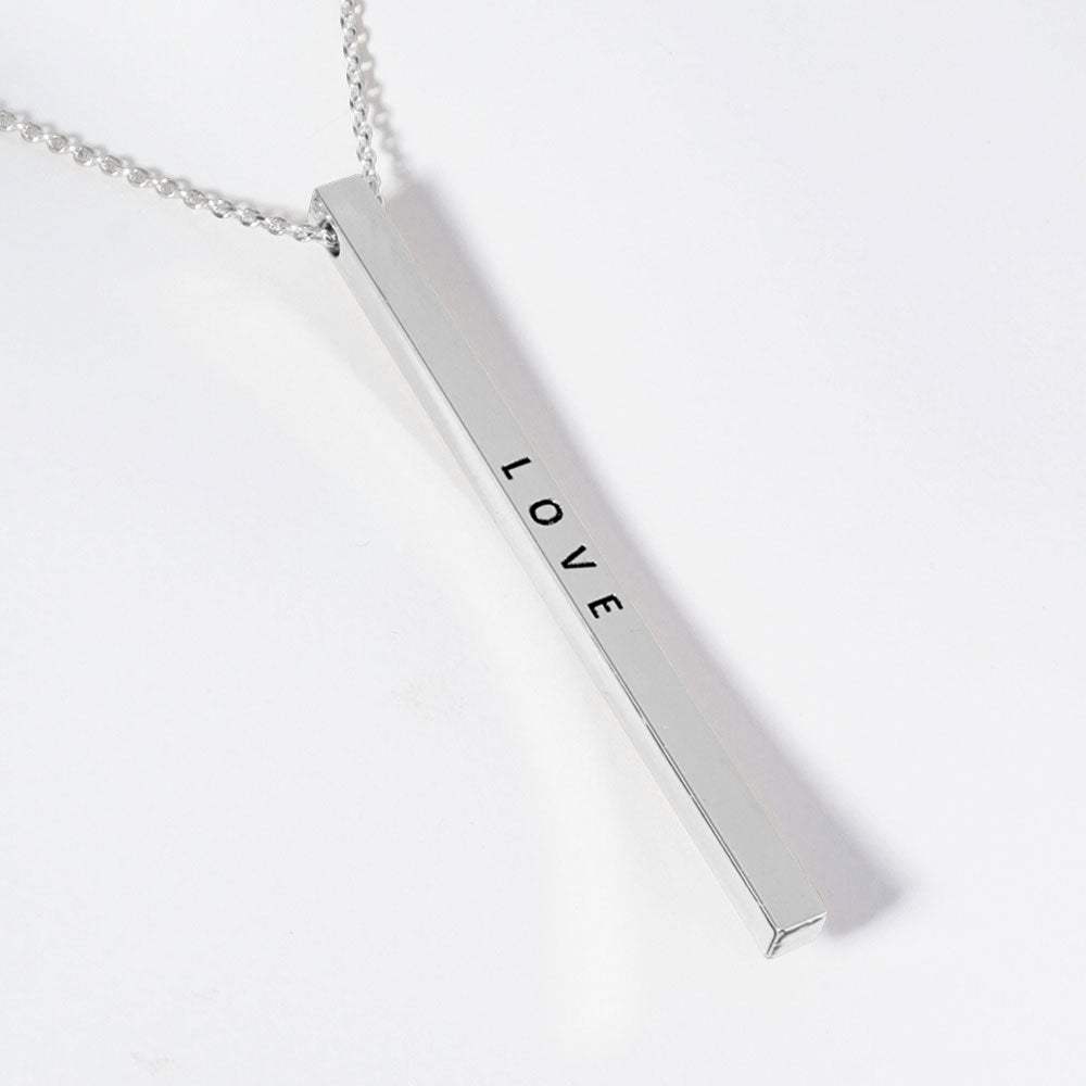 LOVE Brass Metal Bar Pendant Necklace - Madeline Love - Flyclothing LLC