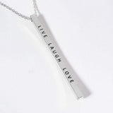 LIVE LAUGH LOVE Brass Metal Bar Pendant Necklace - Madeline Love - Flyclothing LLC