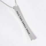 THIS TOO SHALL PASS Brass Metal Bar Pendant Necklace - Madeline Love - Flyclothing LLC