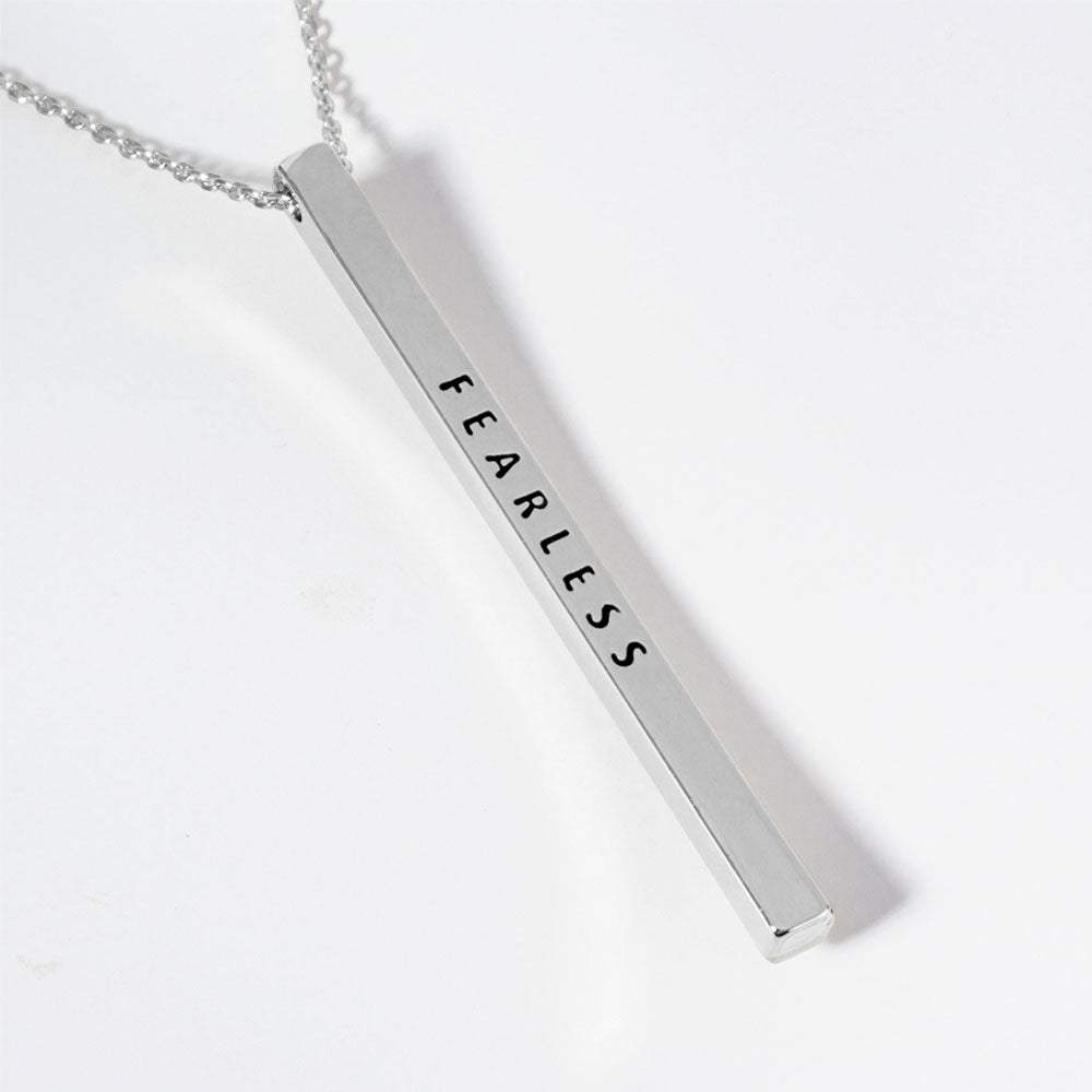 FEARLESS Brass Metal Bar Pendant Necklace - Madeline Love - Flyclothing LLC