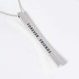 FOREVER FRIENDS Brass Metal Bar Pendant Necklace - Madeline Love - Flyclothing LLC