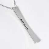 MERMAID Brass Metal Bar Pendant Necklace - Madeline Love - Flyclothing LLC