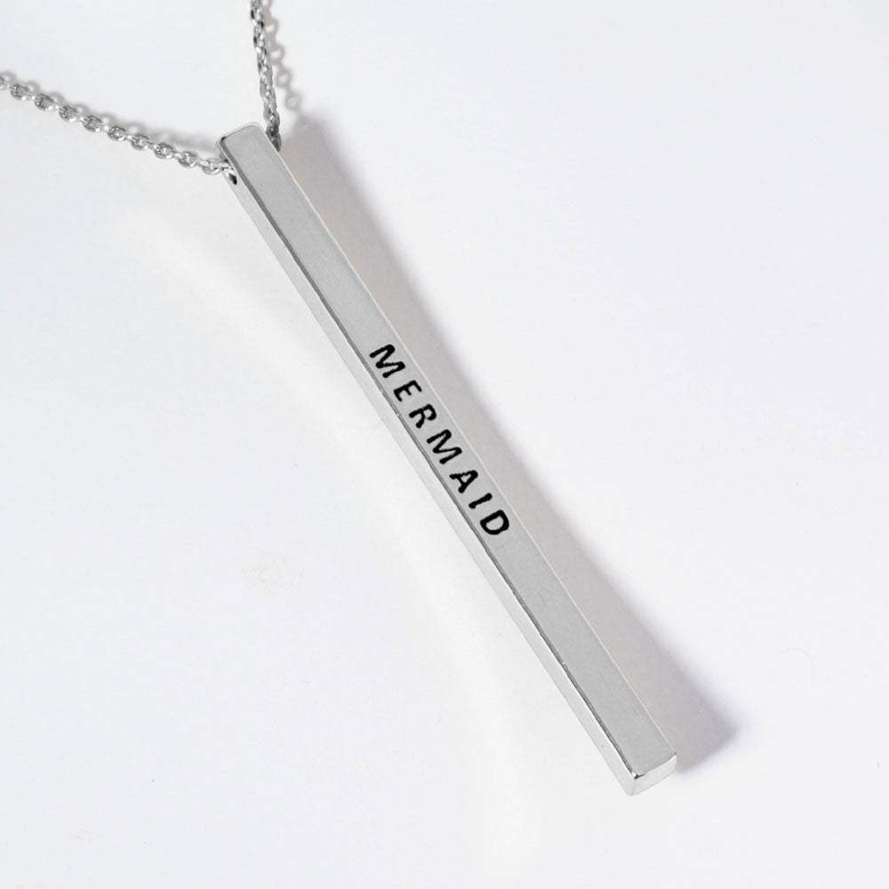 MERMAID Brass Metal Bar Pendant Necklace - Madeline Love - Flyclothing LLC