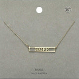 HOPE Brass Metal Pendant Necklace - Madeline Love - Flyclothing LLC