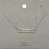 HOPE Brass Metal Pendant Necklace - Madeline Love - Flyclothing LLC