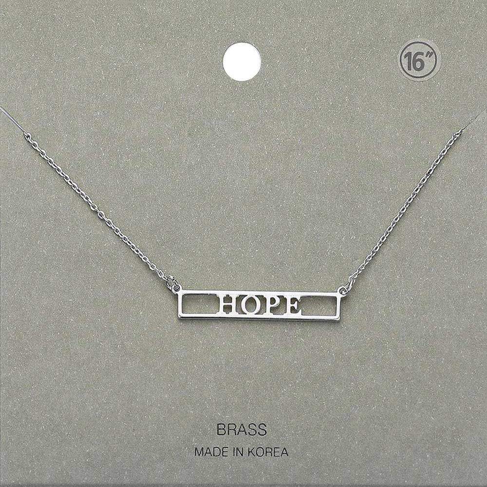 HOPE Brass Metal Pendant Necklace - Madeline Love - Flyclothing LLC