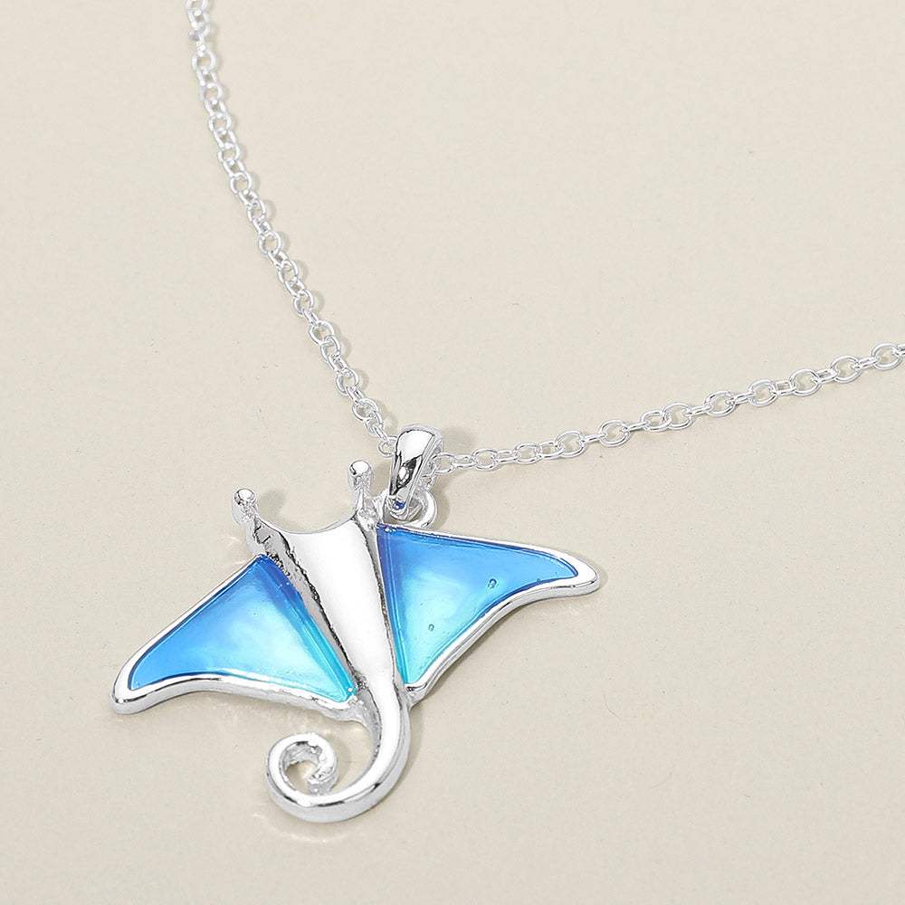 Manta Ray Charm Pendant Necklace - Madeline Love - Flyclothing LLC