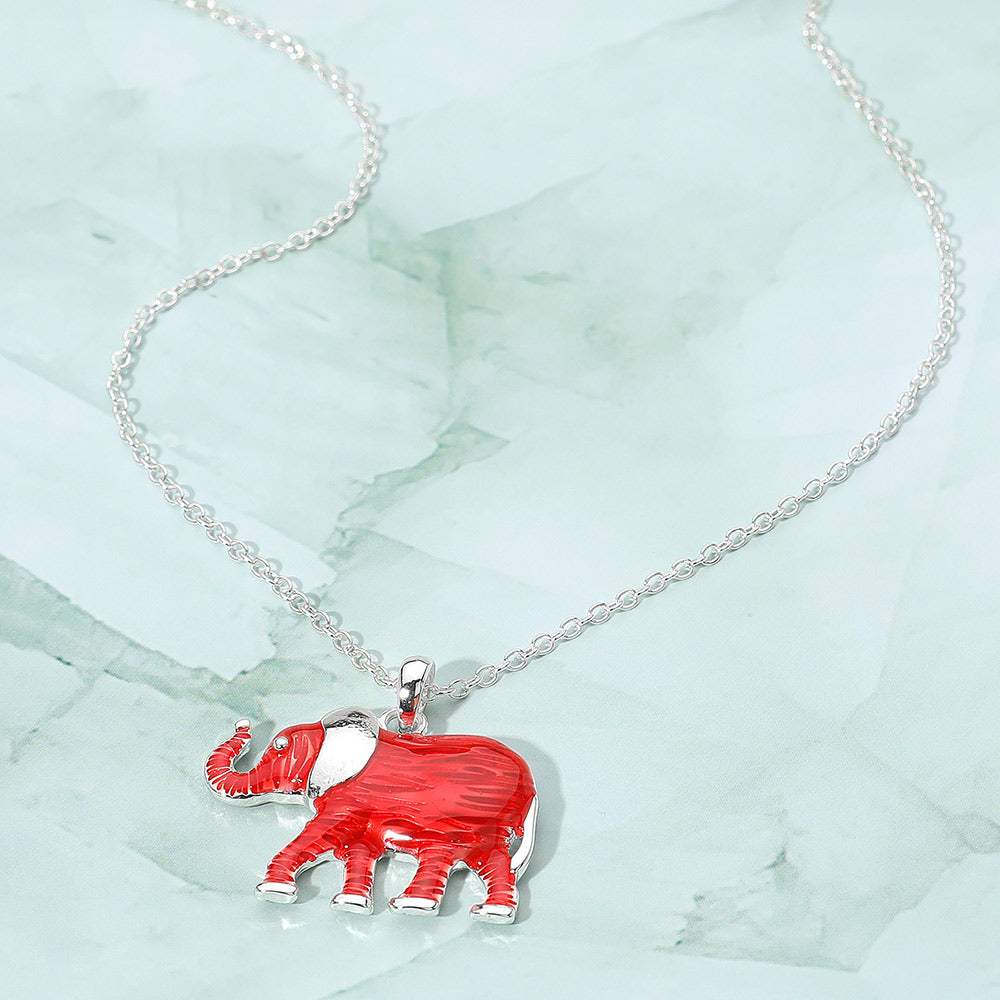 Enamel Elephant Pendant Necklace - Madeline Love - Flyclothing LLC