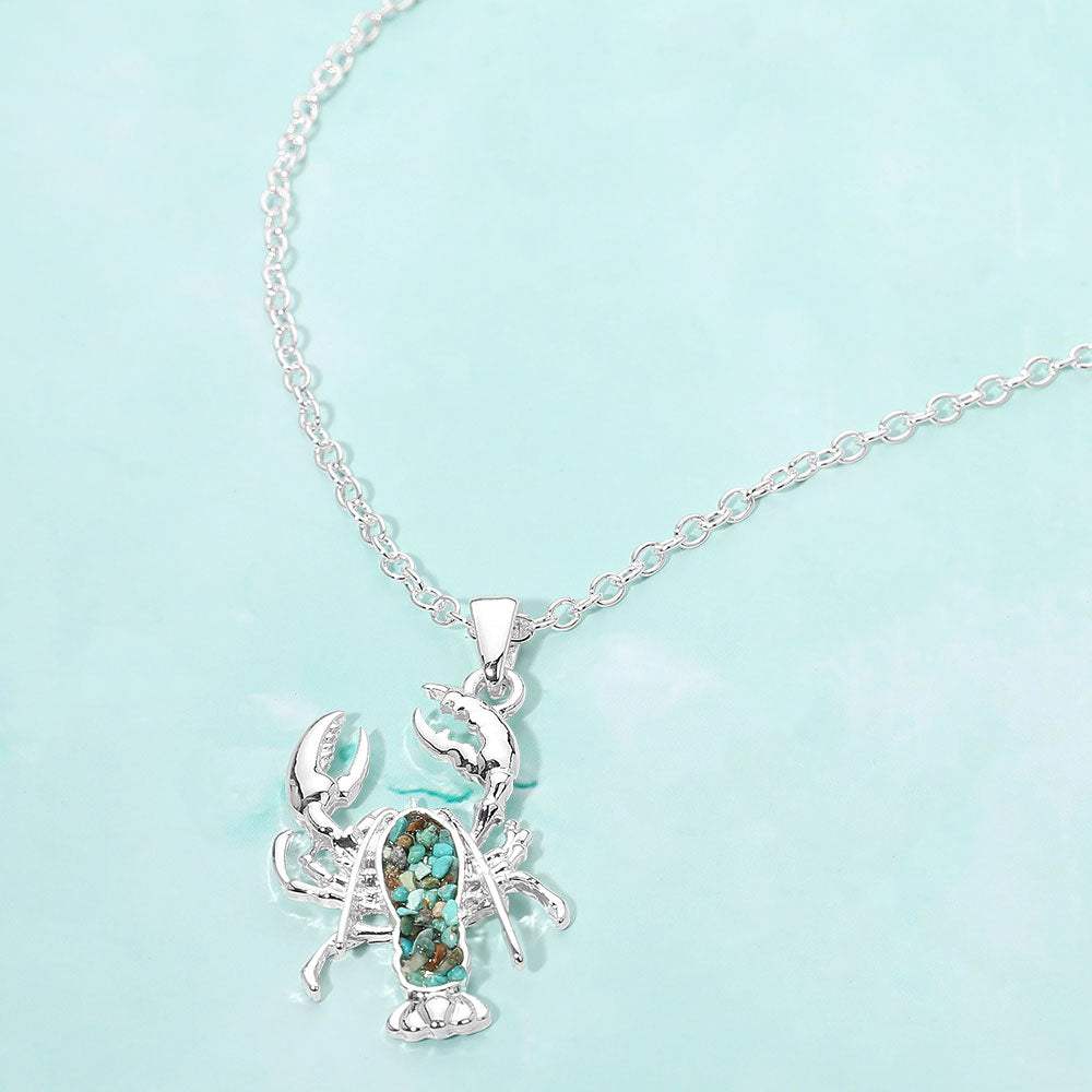 Crushed Pebble Lobster Pendant Necklace - Madeline Love - Flyclothing LLC