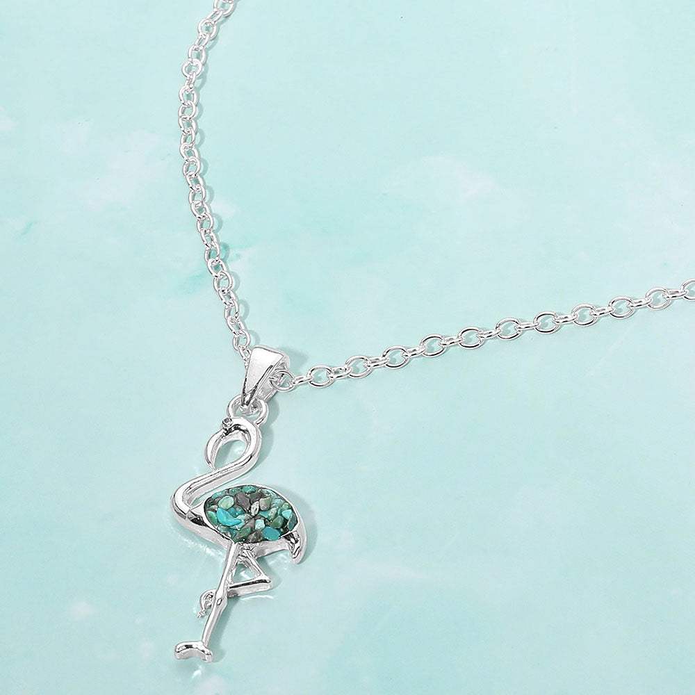 Crushed Pebble Flamingo Pendant Necklace - Madeline Love - Flyclothing LLC