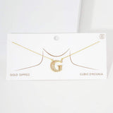 -G- CZ Initial Monogram Pendant Necklace - Madeline Love - Flyclothing LLC
