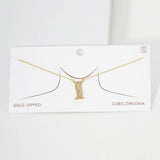 -I- CZ Initial Monogram Pendant Necklace - Madeline Love - Flyclothing LLC