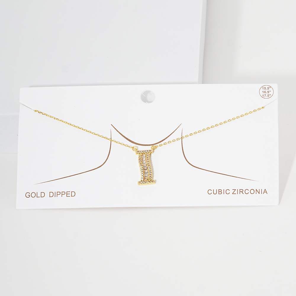 -I- CZ Initial Monogram Pendant Necklace - Madeline Love - Flyclothing LLC