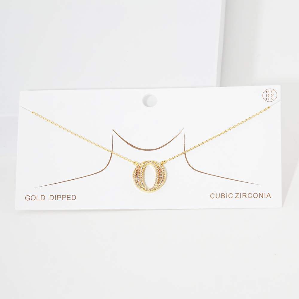 -O- CZ Initial Monogram Pendant Necklace - Madeline Love - Flyclothing LLC