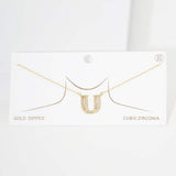 -U- CZ Initial Monogram Pendant Necklace - Madeline Love - Flyclothing LLC