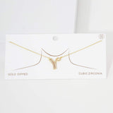 -Y- CZ Initial Monogram Pendant Necklace - Madeline Love - Flyclothing LLC
