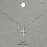 Rhinestone Accent Cross Pendant Necklace - Madeline Love - Flyclothing LLC