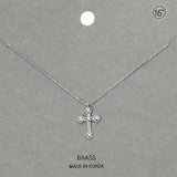 Rhinestone Accent Cross Pendant Necklace - Madeline Love - Flyclothing LLC