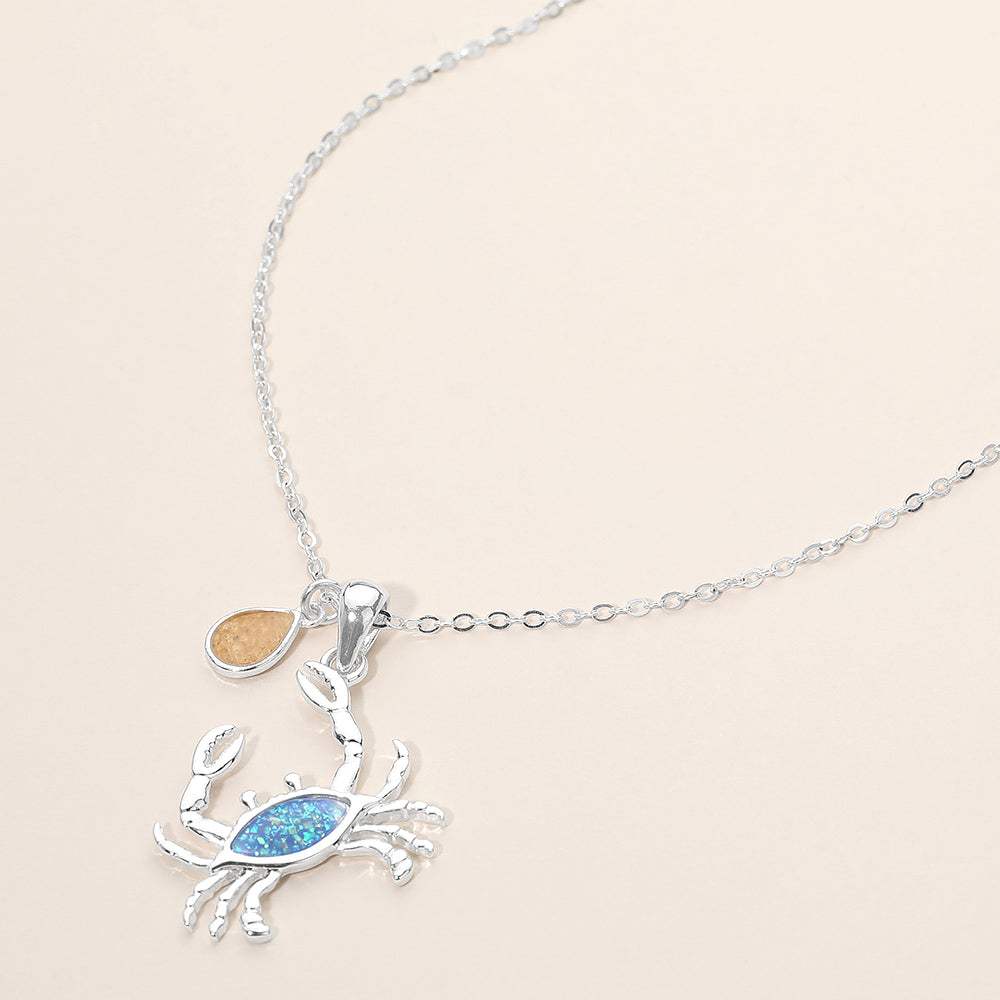 Crab Teardrop Charm Pendant Necklace - Madeline Love - Flyclothing LLC