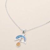 Dolphin Teardrop Charm Pendant Necklace - Madeline Love - Flyclothing LLC
