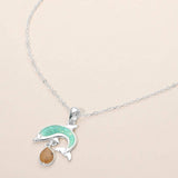 Dolphin Teardrop Charm Pendant Necklace - Madeline Love - Flyclothing LLC