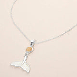 Round Whale Tail Link Drop Charm Pendant Necklace - Madeline Love - Flyclothing LLC