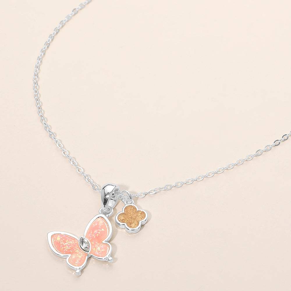 Quatrefoil Butterfly Charm Pendant Necklace - Madeline Love - Flyclothing LLC