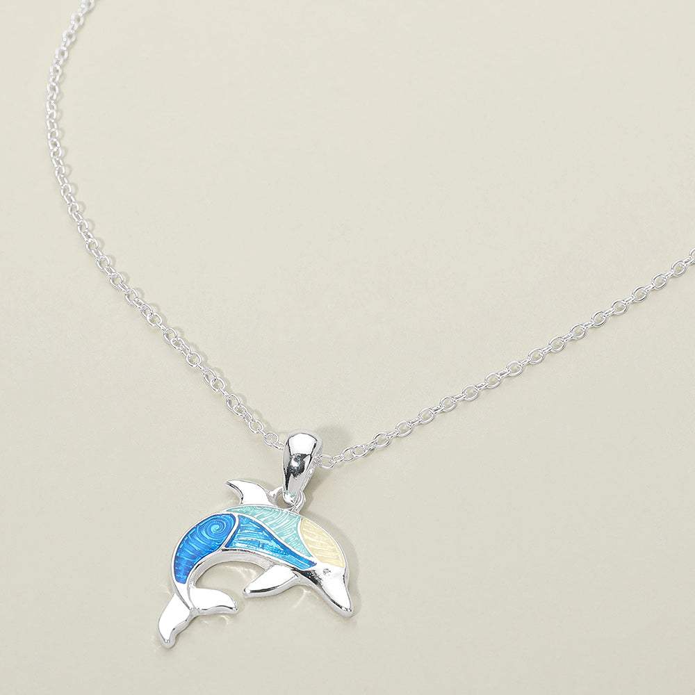 Dolphin Charm Pendant Necklace - Madeline Love - Flyclothing LLC