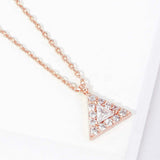 Gold Dipped CZ Triangle Pendant Necklace - Madeline Love - Flyclothing LLC