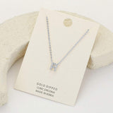 -R- CZ Stone Paved Initial Monogram Pendant Necklace - Madeline Love - Flyclothing LLC