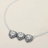 Triple Antique Metal Scrollwork Frame Heart Tile Pendant Necklace - Madeline Love - Flyclothing LLC