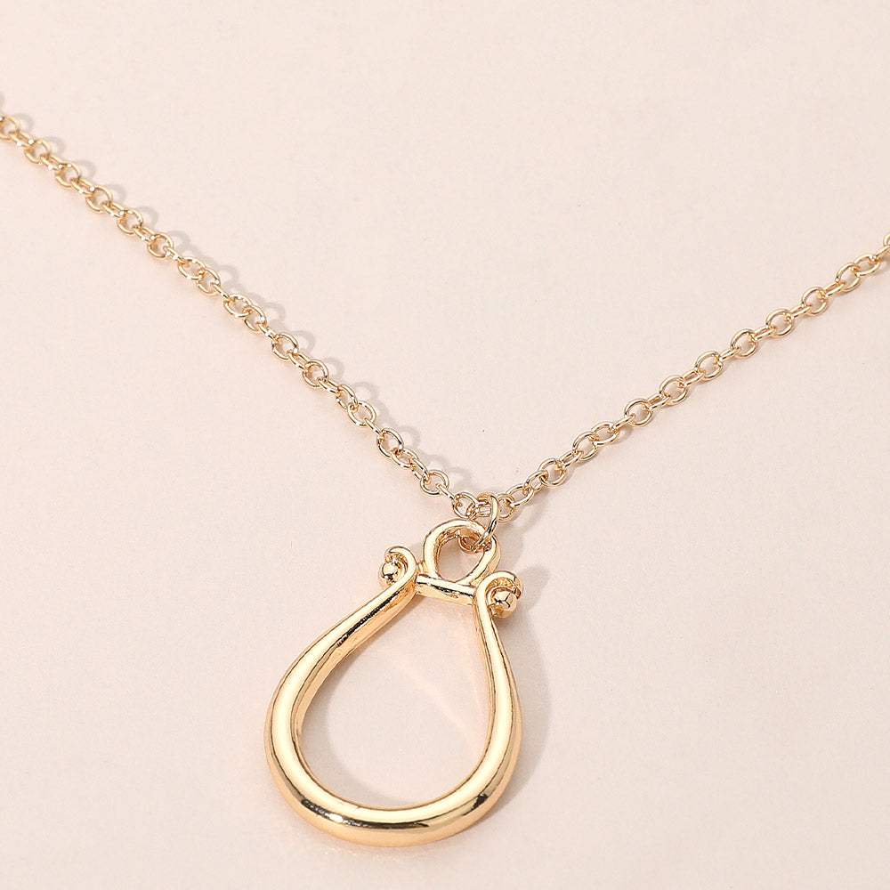Minimalist Open Teardrop Pendant Necklace - Madeline Love - Flyclothing LLC