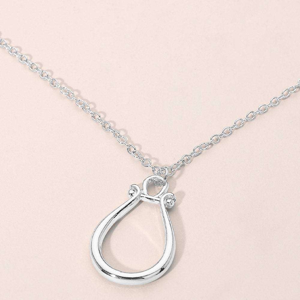 Minimalist Open Teardrop Pendant Necklace - Madeline Love - Flyclothing LLC