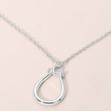 Minimalist Open Teardrop Pendant Necklace - Madeline Love - Flyclothing LLC