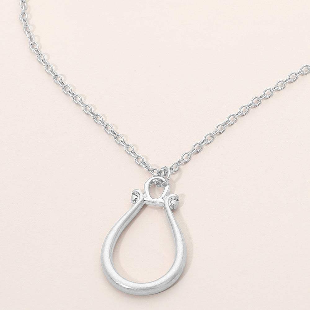 Minimalist Open Teardrop Pendant Necklace - Madeline Love - Flyclothing LLC