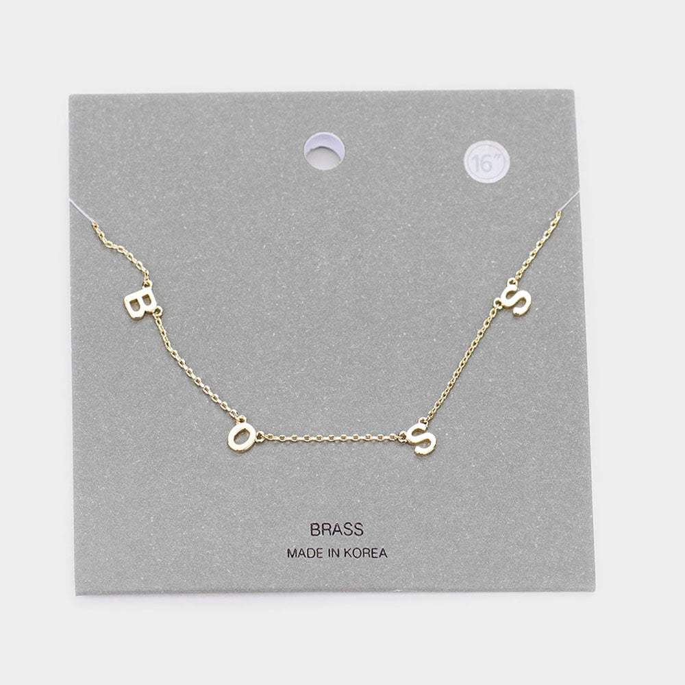 Brass Metal Boss Pendant Necklace - Madeline Love - Flyclothing LLC