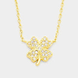 Cubic Zirconia Clover Pendant Necklace - Madeline Love - Flyclothing LLC