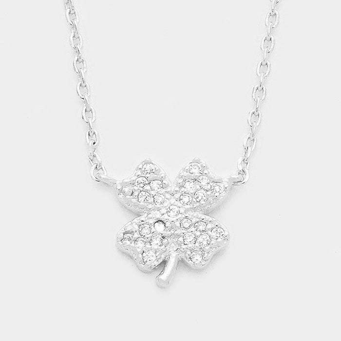 Cubic Zirconia Clover Pendant Necklace - Madeline Love - Flyclothing LLC
