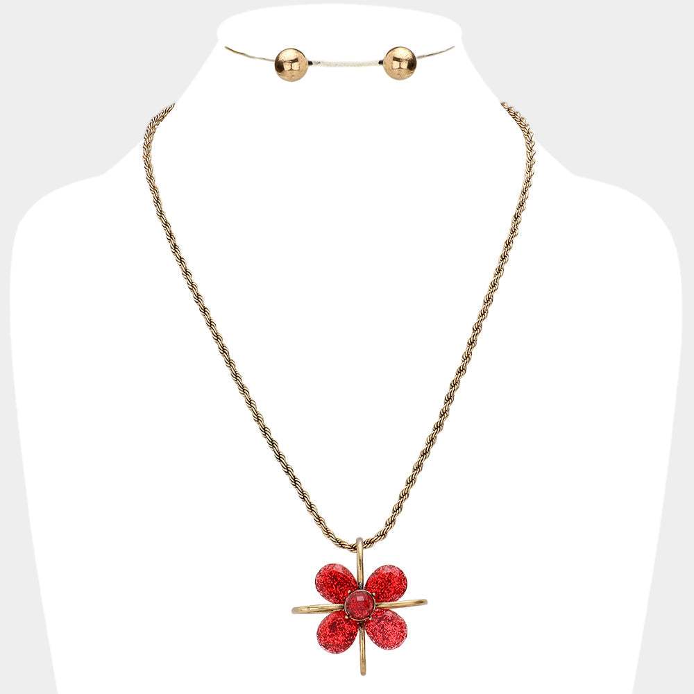Flower Pendant Necklace - Madeline Love - Flyclothing LLC