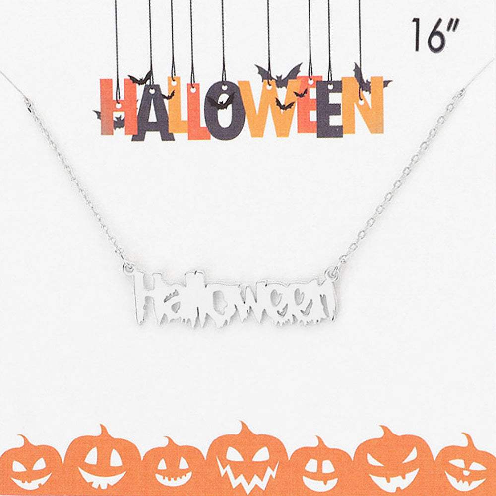 Halloween Metal Message Pendant Necklace - Madeline Love - Flyclothing LLC