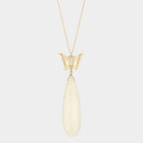 Butterfly Natural Stone Teardrop Link Pendant Long Necklace - Madeline Love - Flyclothing LLC