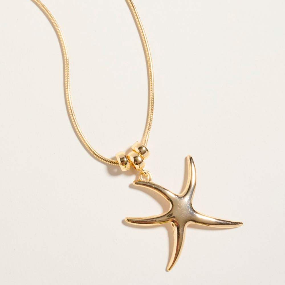 Metal Starfish Pendant Necklace - Madeline Love - Flyclothing LLC