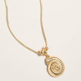 Metal Spiral Shell Pendant Necklace - Madeline Love - Flyclothing LLC
