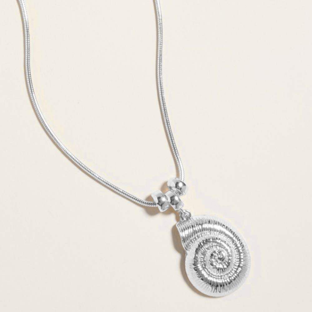 Metal Spiral Shell Pendant Necklace - Madeline Love - Flyclothing LLC