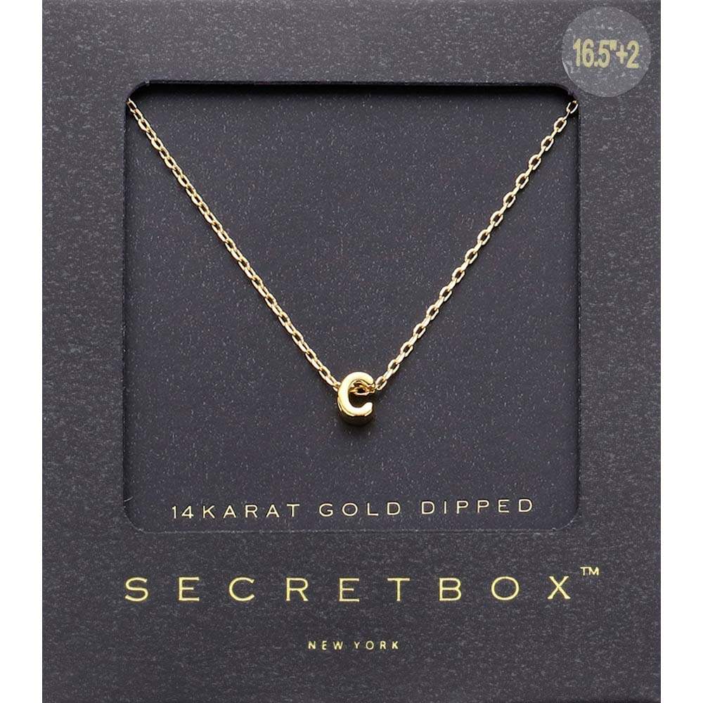 -C- SECRET BOX_14K Gold Dipped Initial Monogram Pendant Necklace - Madeline Love - Flyclothing LLC