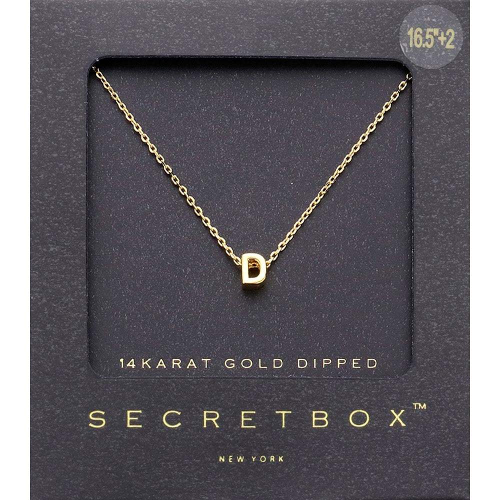 -D- SECRET BOX_14K Gold Dipped Initial Monogram Pendant Necklace - Madeline Love - Flyclothing LLC