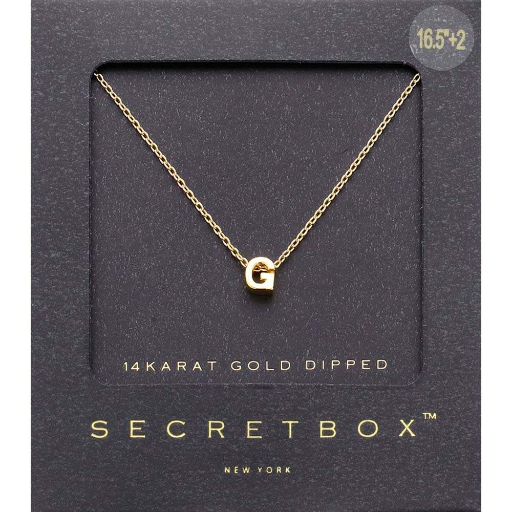 -G- SECRET BOX_14K Gold Dipped Initial Monogram Pendant Necklace - Madeline Love - Flyclothing LLC