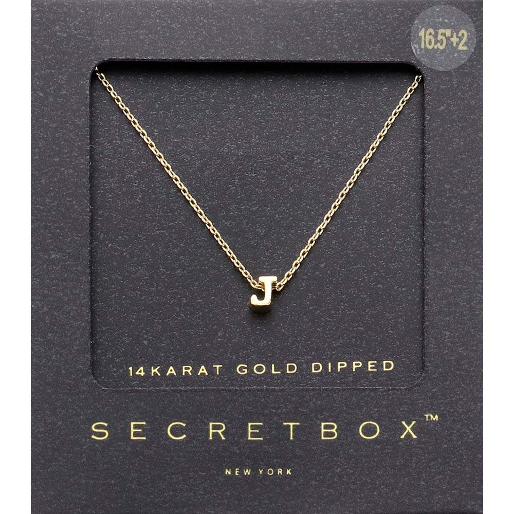 -J- SECRET BOX_14K Gold Dipped Initial Monogram Pendant Necklace - Madeline Love - Flyclothing LLC