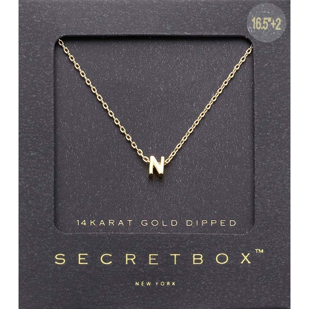 -N- SECRET BOX_14K Gold Dipped Initial Monogram Pendant Necklace - Madeline Love - Flyclothing LLC