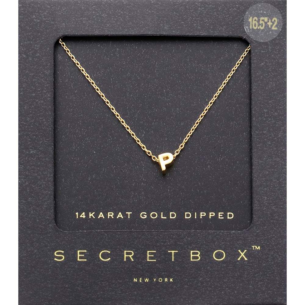 -P- SECRET BOX_14K Gold Dipped Initial Monogram Pendant Necklace - Madeline Love - Flyclothing LLC